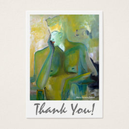 Abstrakt Guld Beige Grönt Konstnärlig Tack Visitkort