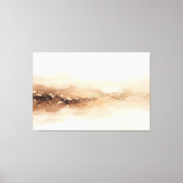 Abstrakt guld beige landskapsmodern minimalistisk canvastryck