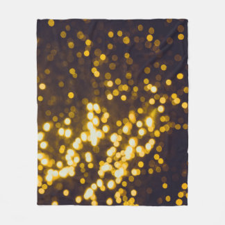 Abstrakt Guld Bokeh Black Background Fleecefilt