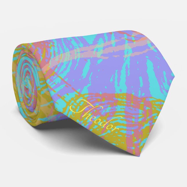 Abstrakt Guld Butterfly Aquamarine Violet Mönster Slips (Rullad)