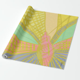 Abstrakt Guld Butterfly Jad Rosa Presentpapper