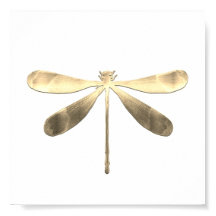 Abstrakt Guld Dragonfly Poster