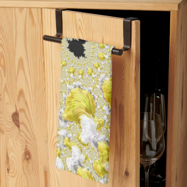 Abstrakt Guld Fractal Kökshandduk (Thirds Fold)