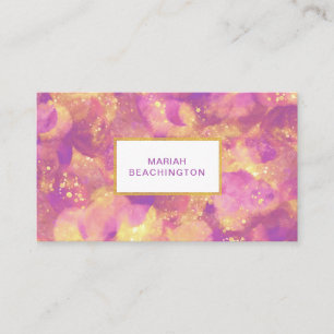 *~* Abstrakt Guld Glitter Lila Gult White Visitkort