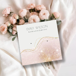 Abstrakt  Guld Glitter Shiny Earring Visning Fyrkantigt Visitkort