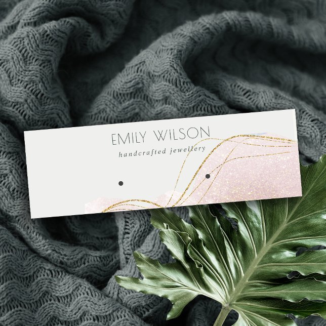 Abstrakt  Guld Glitter Shiny Earring Visning Mini Visitkort (Skapare uppladdad)