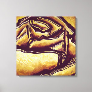 Abstrakt Guld Gul ros Art Modern hemdekan Canvastryck