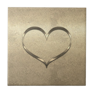 Abstrakt Guld Heart Tile Kakelplatta