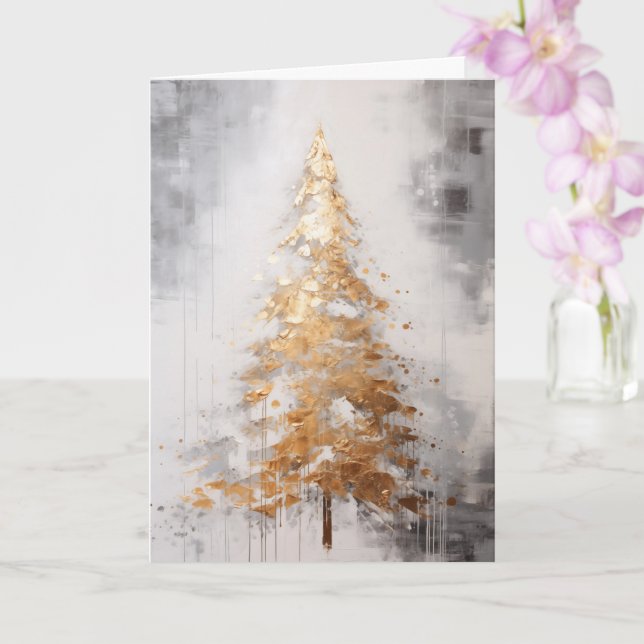 Abstrakt Guld julkort Träd Kort (Orkide)