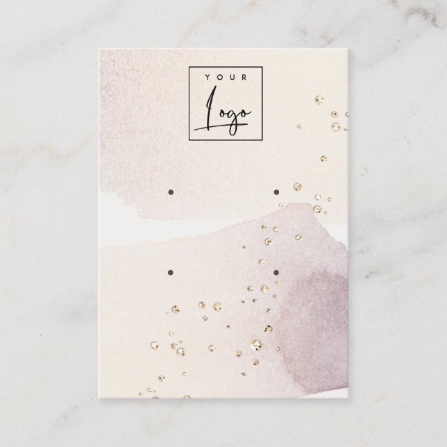 Abstrakt Guld Lila Logotyp 2 Visningen Örning Stud Visitkort (Framsida)