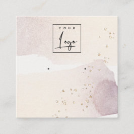Abstrakt Guld Lila Logotyp Band Earring Visning  Fyrkantigt Visitkort