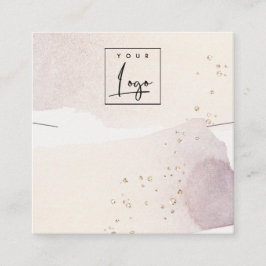 Abstrakt Guld Lila Logotyp Band Necklace Visning Fyrkantigt Visitkort