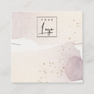 Abstrakt Guld Lila Logotyp Band Necklace Visning Fyrkantigt Visitkort