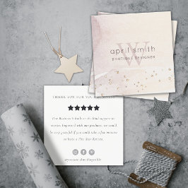 Abstrakt Guld Lila Monogram-granskningsbegäran Fyrkantigt Visitkort