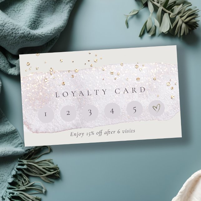 Abstrakt Guld Lilac Push Stoke 6 Slår lojalitet Visitkort (Skapare uppladdad)