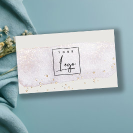 Abstrakt Guld Lilac Push Stoke Watercolor Logotyp Visitkort
