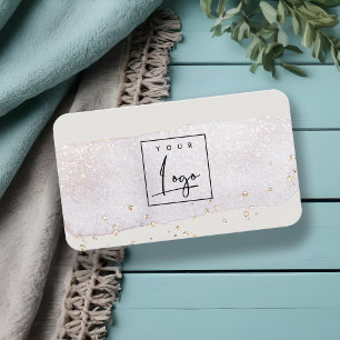 Abstrakt Guld Lilac Push Stoke Watercolor Logotyp Visitkort