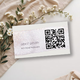 Abstrakt Guld Lilac Push Stoke Watercolor QR-kod Visitkort
