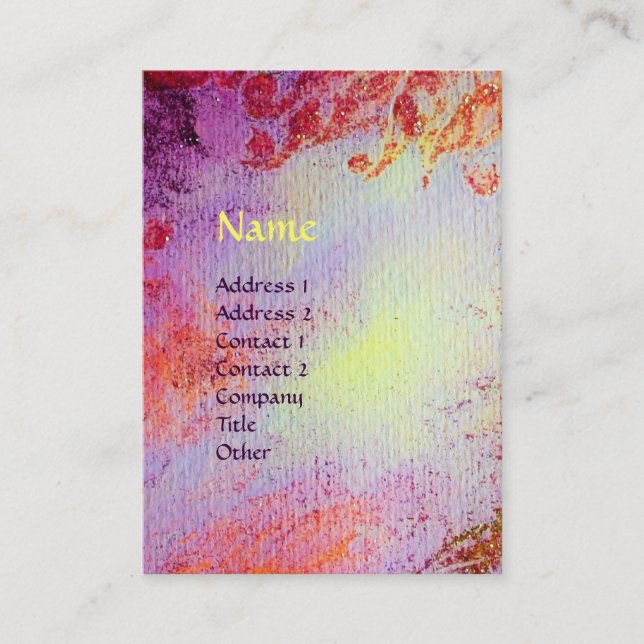 ABSTRAKT GULD MAGIC SWIRLS MONOGRAM VISITKORT (Framsida)
