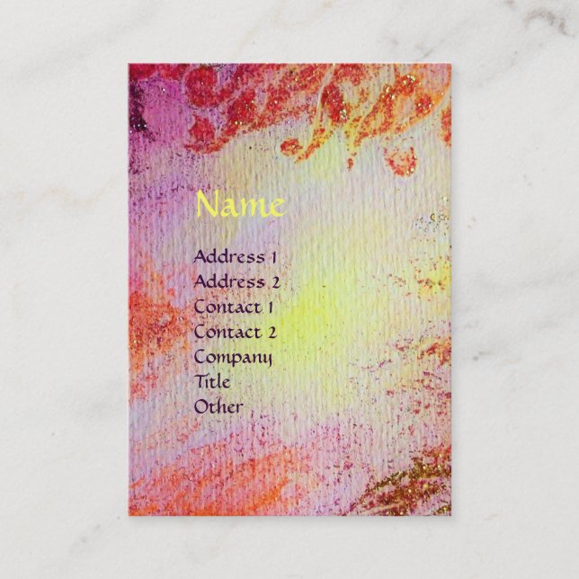 ABSTRAKT GULD MAGIC SWIRLS MONOGRAM VISITKORT (Framsida)