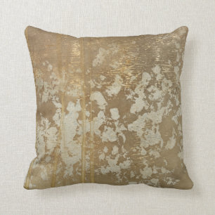 Abstrakt Guld-målning med Silver Speckles Kudde
