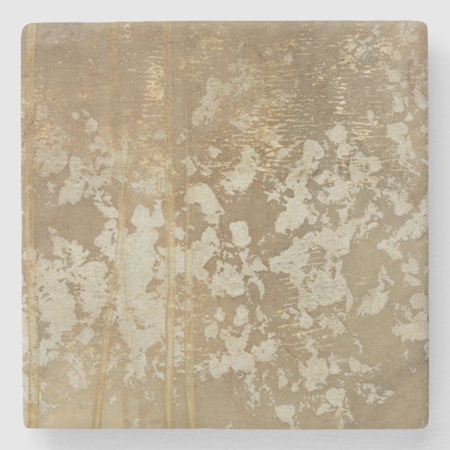 Abstrakt Guld-målning med Silver Speckles Underlägg Sten (Framsidan)