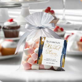 Abstrakt Guld Marinblå Bröllopsdusch Tack Gåvor Etiketter