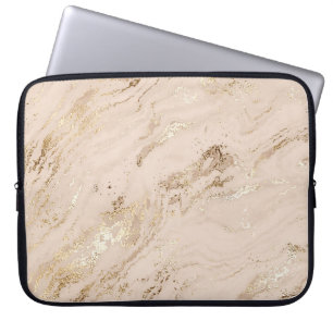 Abstrakt guld marmor med glitter vågar laptop fodral