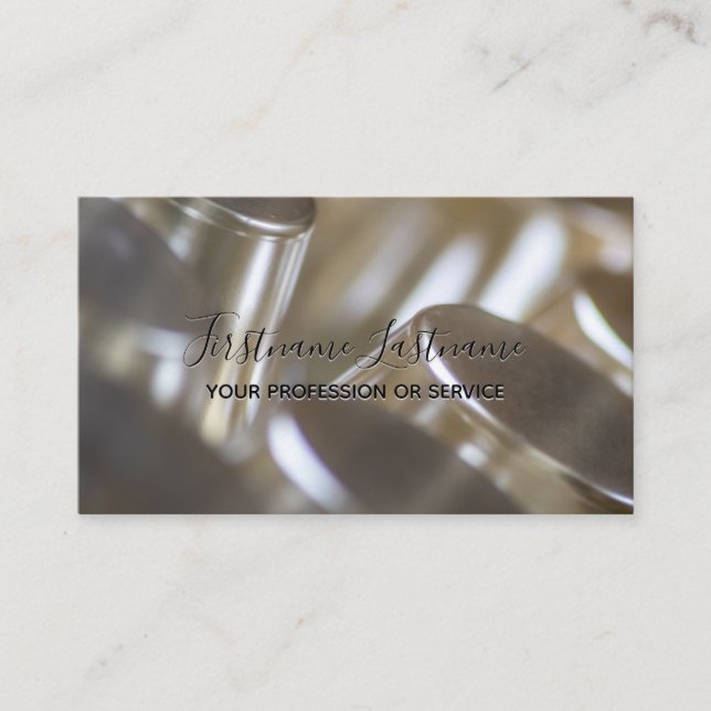 Abstrakt guld metall-legeringsstrukturer i silver visitkort (Framsida)