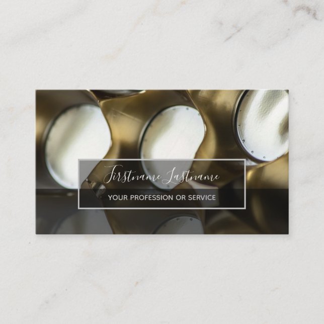 Abstrakt guld metall-legeringsstrukturer i silver visitkort (Framsida)