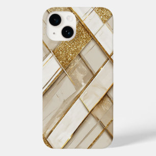 Abstrakt guld- och beige geometrisk mönster