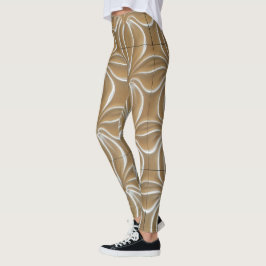abstrakt guld och vita mönster leggings