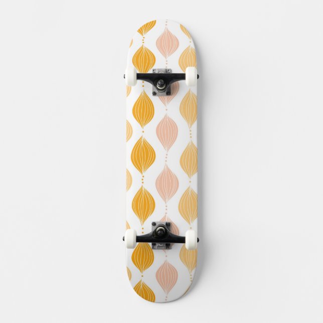 Abstrakt guld- ogeemönsterbakgrund skateboard bräda 21,5 cm (Framsida)