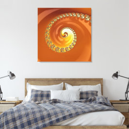 Abstrakt guld orange gradient spiral fraktal canvastryck