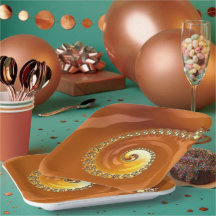 Abstrakt Guld Orange Övertoning Spiral Fractal