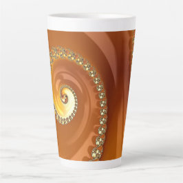 Abstrakt Guld Orange Övertoning Spiral Fractal