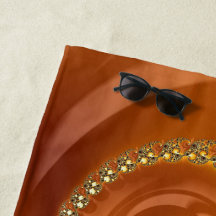 Abstrakt Guld Orange Övertoning Spiral Fractal