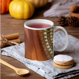 Abstrakt Guld Orange Övertoning Spiral Fractal Kaffemugg