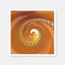 Abstrakt Guld Orange Övertoning Spiral Fractal