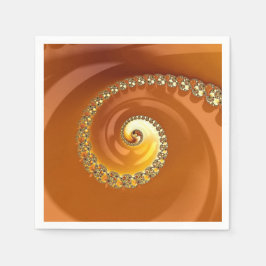 Abstrakt Guld Orange Övertoning Spiral Fractal Pappersservett