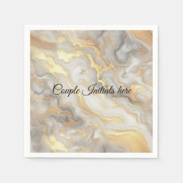 Abstrakt Guld på Svarta och blandade Marble Strukt Pappersservett
