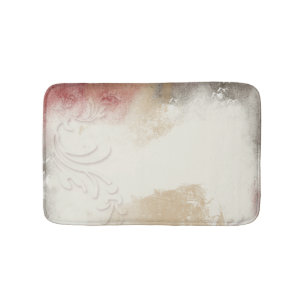 Abstrakt Guld Red Grått Swirl Art. Badrumsmatta