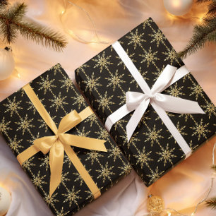 Abstrakt Guld Snowflake Mönster Presentpapper