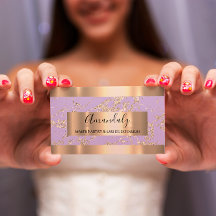 Abstrakt Guld Strokes Ram Marble Violet Lavender