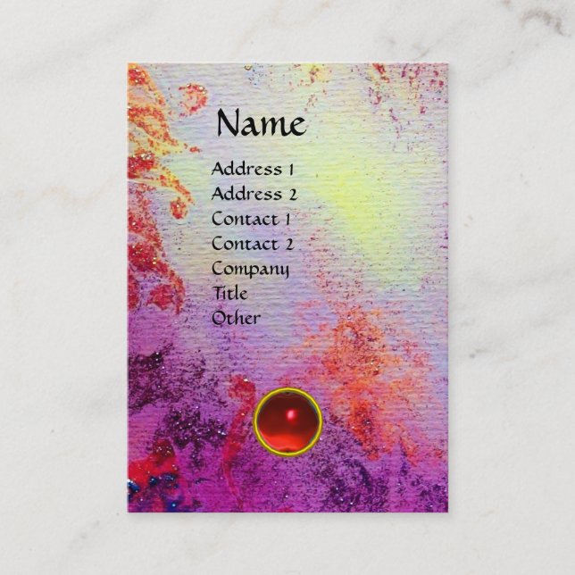ABSTRAKT GULD SWIRLS MONOGRAM GEM VISITKORT (Framsida)