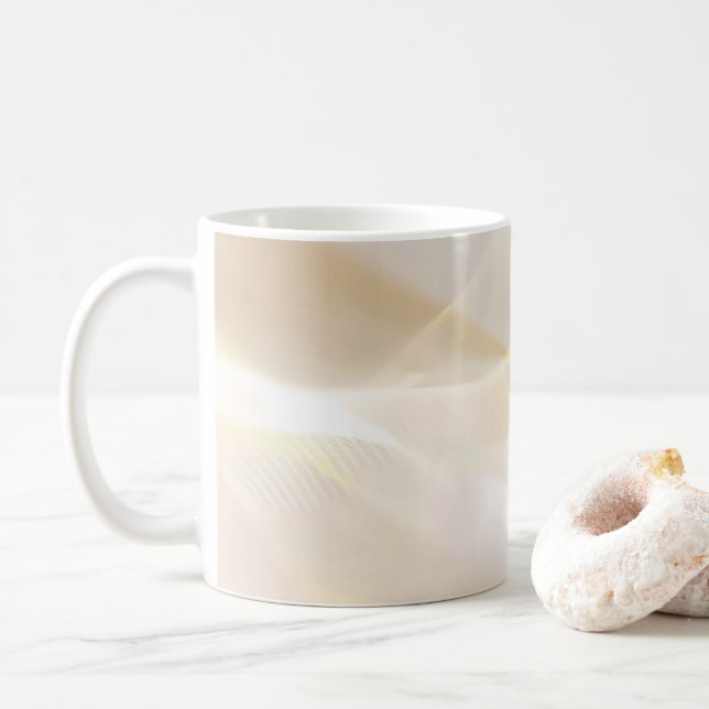 Abstrakt Guld Vågar om Vita Kaffemugg (Med munk)