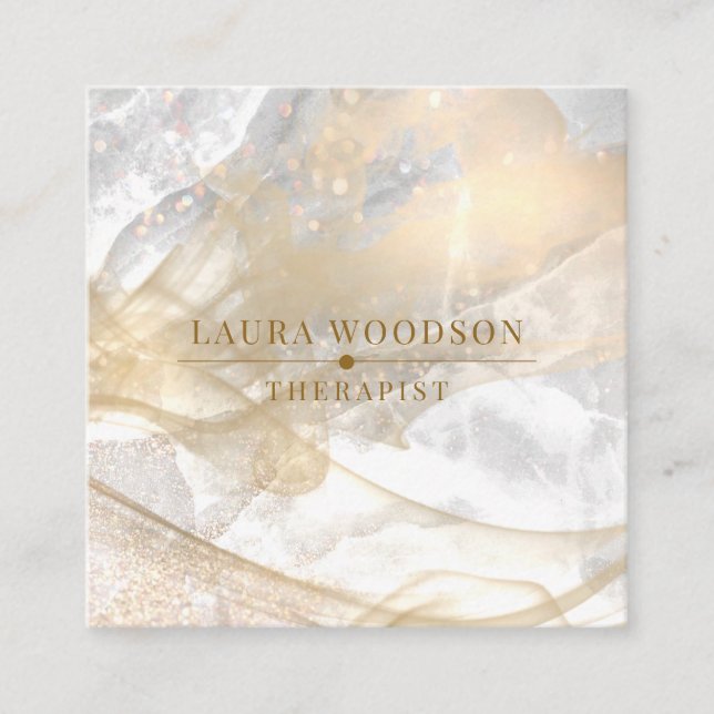 Abstrakt guldföretagskort fyrkantigt visitkort (Framsida)