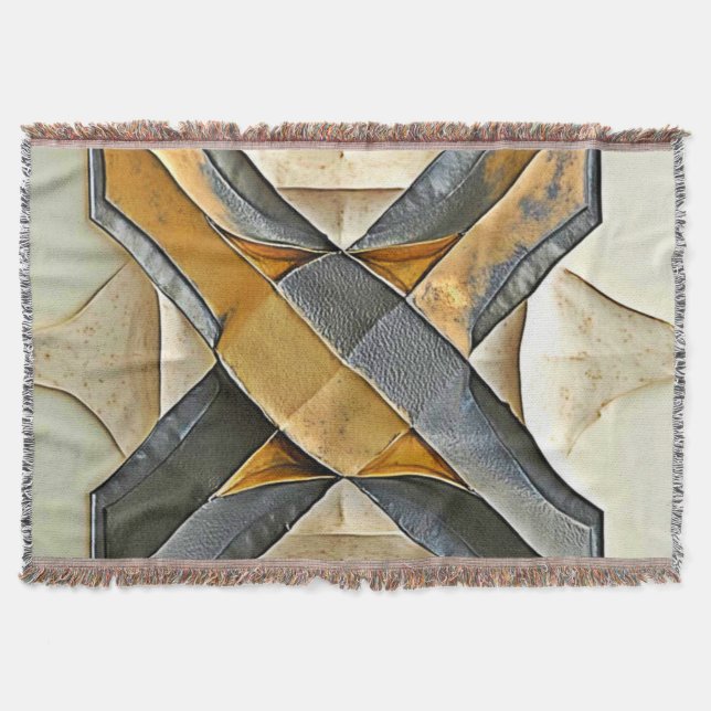 Abstrakt guldmetalldesign filt (Framsidan)