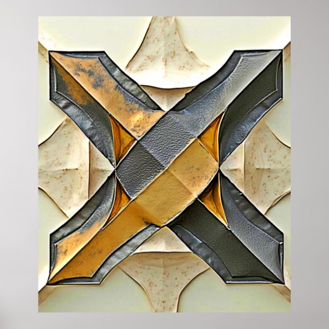 Abstrakt guldmetalldesign poster (Framsidan)