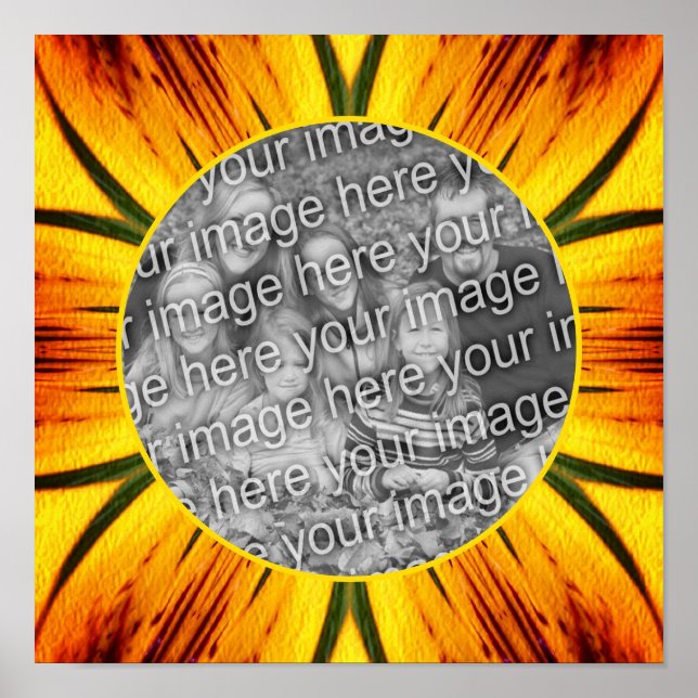 Abstrakt Gult Brown Ram Skapar ditt eget foto Poster (Framsidan)